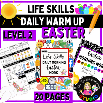 Preview of Easter Morning Work Activities, Daily Warm Ups Special Education Life Skills L2