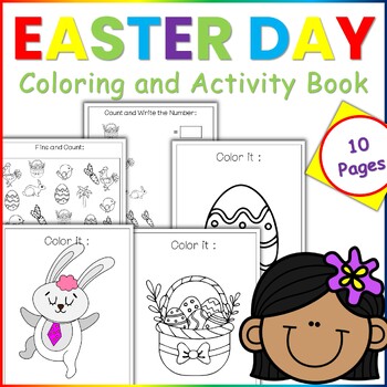 Preview of Easter Morning Work Kindergarten Math Practice: Number Count, Coloring, Sequence