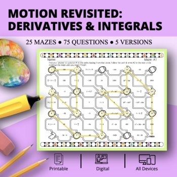 Preview of Easter: Motion Along a Line Revisited Maze Activity