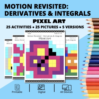 Preview of Easter: Motion Along a Line Revisited Pixel Art Activity