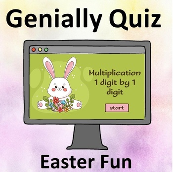 Preview of Easter Multiplication 1 digit by 1 digit. Interactive quiz