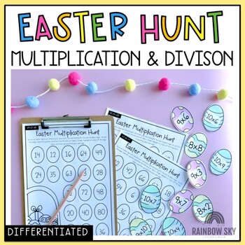 Preview of Easter Multiplication & Division Egg Hunt | Easter Math lesson