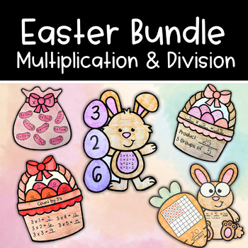 Preview of Easter Multiplication & Division Math Craft Bundle