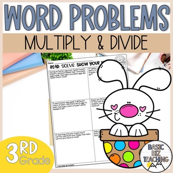 Preview of Easter Multiplication & Division Word Problems | 3rd Grade | Math Worksheets