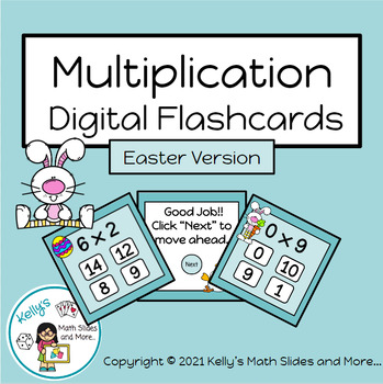 Preview of Easter Multiplication Flashcard Game - Digital