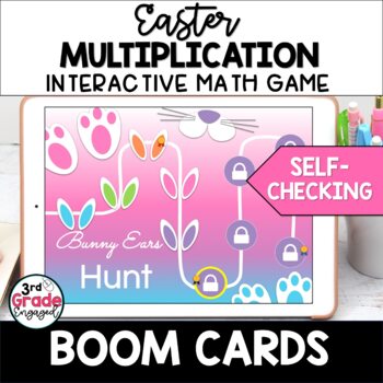 Preview of Easter Multiplication Math Boom Cards Game