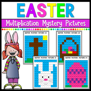 Preview of Easter Multiplication Mystery Pictures | Color By Number