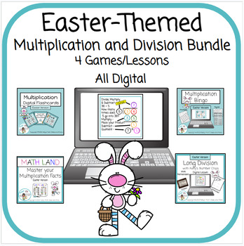 Preview of Easter Multiplication and Division Math Bundle - 4 Games/Activities