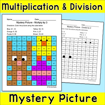 Preview of Easter Bunny Color by Multiplication & Division Mystery Picture