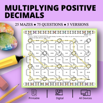 Preview of Easter: Multiplying Decimals Maze Activity
