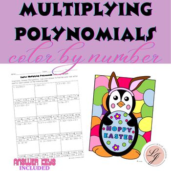Preview of Easter Multiplying Polynomials Color By Number