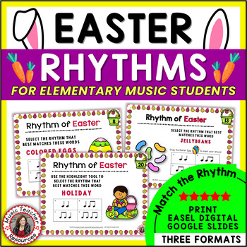 Preview of Easter Music Activities - Rhythm Worksheets - Elementary Music Lessons