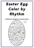 Easter Music Activity - Easter Egg Color by Rhythm Worksheets