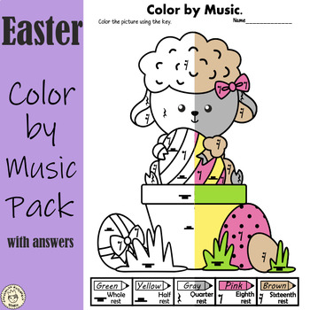 Preview of Easter Music Coloring Pages Pack | Spring Music Theory Activities