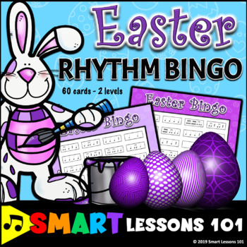 Preview of Easter Music Game: Easter Music Rhythm Bingo: Rhythm Game Easter Rhythm Activity
