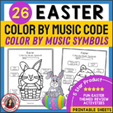 Easter Music Lesson Coloring Pages - Color by Notes and Sy