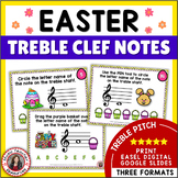 Easter Music Lesson Activities - Treble Clef Notes Workshe