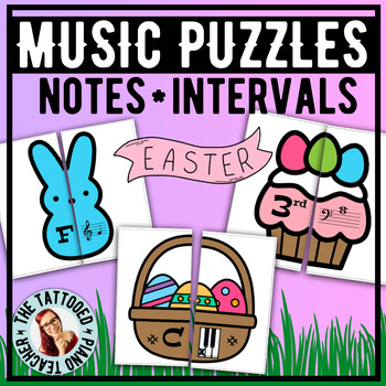 Preview of Easter Music Theory Puzzles | Notes Intervals Keys Symbols Flashcards