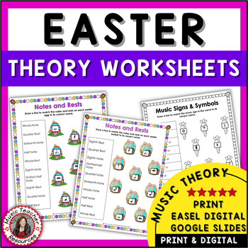Preview of Easter Music Lessons Activities - Theory Worksheets - Middle School Music