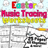 Easter Music Worksheets | Easter Music Tracing Activities
