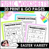 Easter Music Worksheets - Piano Lessons & Music Class - No
