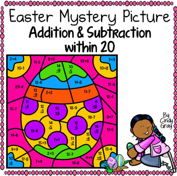 Preview of Easter Mystery Picture ~ Addition and Subtraction within 20 ~ Easter Egg