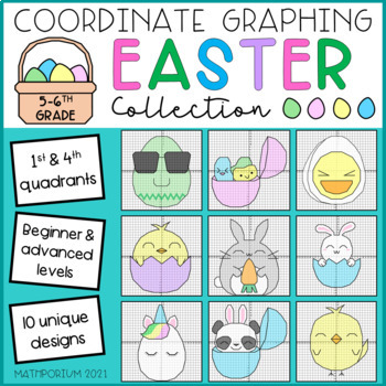 Preview of Easter Mystery Pictures Coordinate Graphing