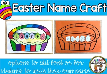 Preview of Easter Name Craft. Eggs in a Basket