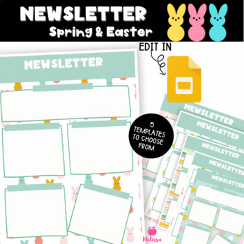 Preview of Easter Newsletter | Spring Newsletter | Google Slides Editable