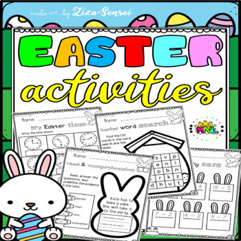 Preview of Easter No-Prep Activities Literacy Math Pack