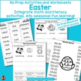 Easter No Prep Activities for Literacy and Math