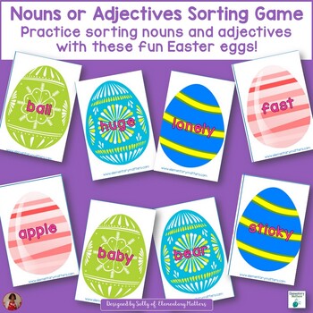 Preview of Nouns or Adjectives Sort    Easter Theme