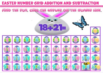 Preview of Easter Number Grid Addition and Subtraction