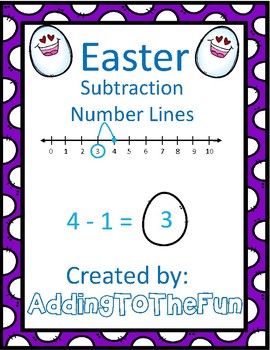 Preview of Easter Number Line Subtraction Worksheets