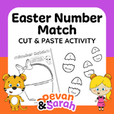 Easter Number Match | Cut & Paste Craftivity by Pevan & Sarah