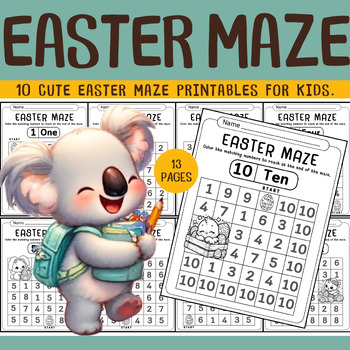 Preview of Easter Number Maze Counting Math Game
