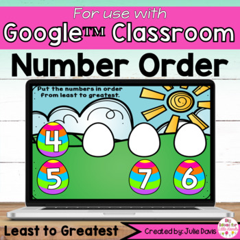 Preview of Easter Number Order Digital Game for Google Classroom
