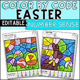 Easter Number Sense Editable Early Finisher Math Worksheets
