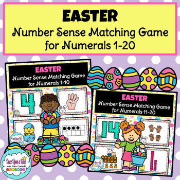 Preview of Easter Number Sense Matching Games for Numerals 1-20 | Easter Math Centers