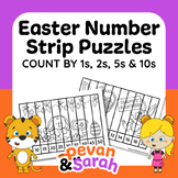 Easter Number Strip Puzzles | Skip Counting by 1s, 2s, 5s,