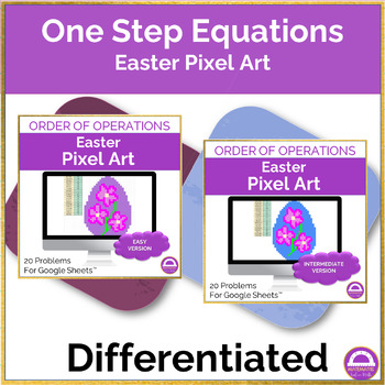 Preview of Easter Order of Operations Pixel Art Activity Differentiated