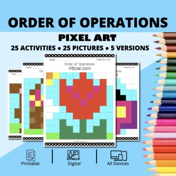 Preview of Easter: Order of Operations Pixel Art Activity