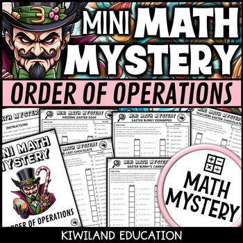 Preview of Easter Order of Operations with No Exponents PEMDAS Math Mystery Worksheets