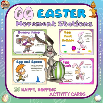 Preview of Easter PE Stations- 20 Happy, Hopping Activity Cards