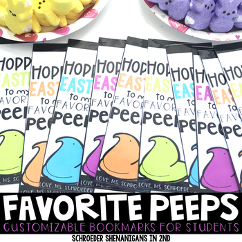 Preview of Easter PEEPS Bookmarks - customizable