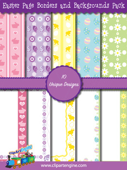 Preview of Easter Page Borders and Backgrounds Pack