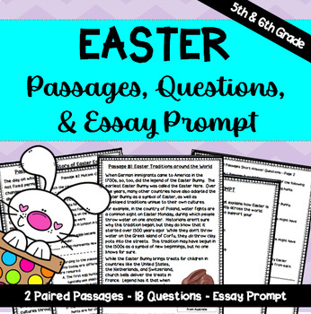 Preview of Easter Paired Passages with Questions and Essay Prompt - 5th & 6th Grade