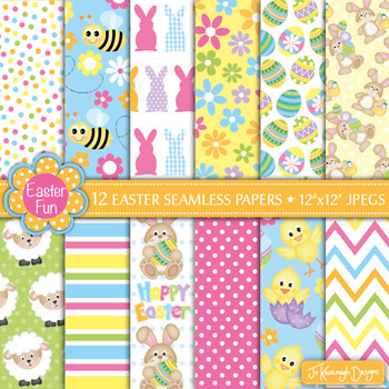 Preview of Easter Papers, Easter Patterns, Easter Bunny (P8)