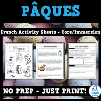 Preview of Easter - Pâques - French Activities - Core/Immersion