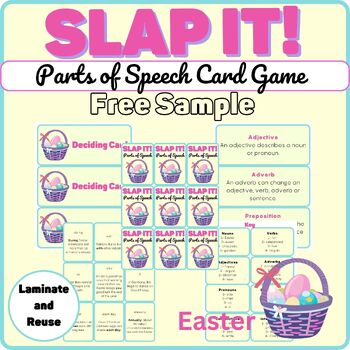 Preview of Easter Parts of Speech Slap It Card Game Free Sample